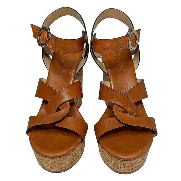 Jimmy Choo Brown Wedge Sandals - Picture 2 of 13